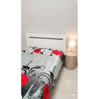 Cobertor Borrega Amanecer | Matrimonial, Suave Y Acolchado Paris Rojo Gris Oscuro