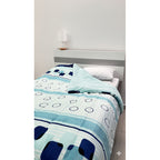 Cobertor Borrega Amanecer | Matrimonial, Suave Y Acolchado Prisma Azul Agua