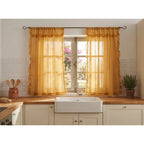 Juego De Cortinas 2 Paneles 2.50x1.95 De Ventana Transparent Oro