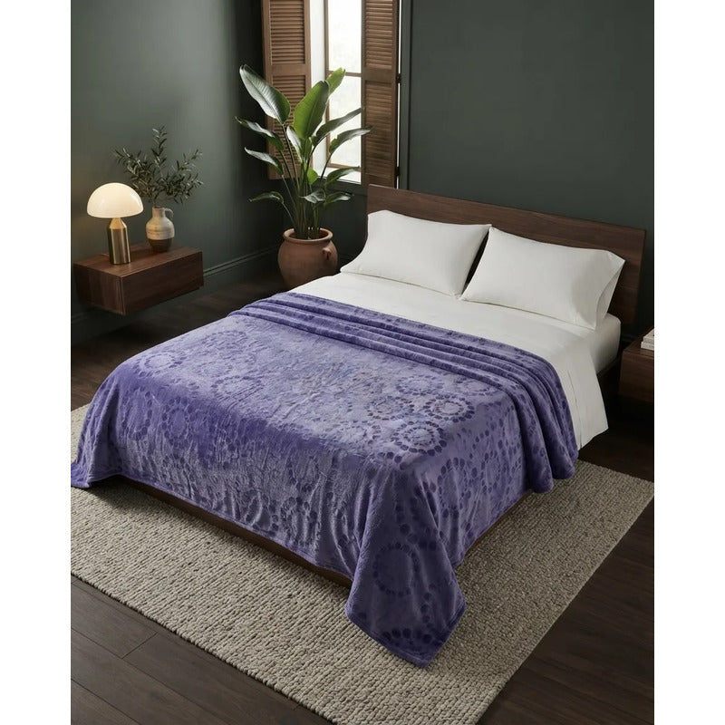 Cobertor Providencia Ligero Matrimonial Premium Térmico Saphire Gofrado 880 G Lavanda
