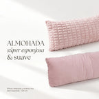 Almohada Providencia Super Jumbo Piel Jacquard Suave Rosa Pálido