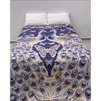 Colcha De Hilo Jacquard Leonora Premium Matrimonial Amplia Azul Marino