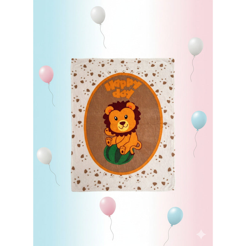 Cunero Baby Clasic Leonora De Bebé Térmico Y Super Suavecito Leoncito Cafecito Marrón Claro