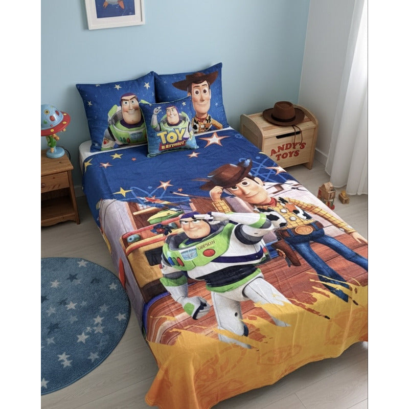 Frazada Providencia Disney Matrimonial Super Calientita Toy Story Estelar Azul