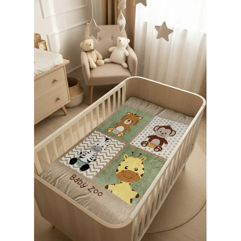 Cunero Baby Plus Leonora Para Bebe Térmico Y Super Suavecito Baby Zoo Cafe Marrón Claro