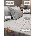 Sabana Hotelera Fátima 150 Hilos King Size -- Cajón Amplio Azul Claro Margarita Azul