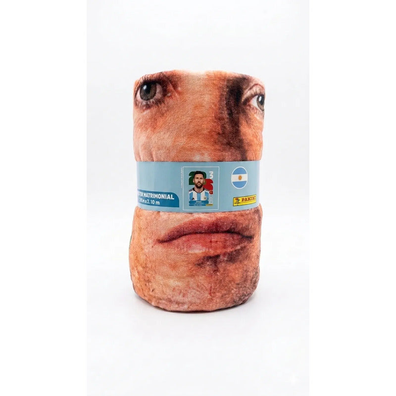 Frazada Providencia De Messi Panini Super Calientita Y Suave Messi Panini 700 G Celeste
