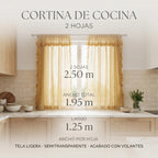 Juego De Cortinas 2 Paneles 2.50x1.95 De Ventana Transparent Oro