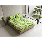 Juego De Sabana Matrimonial 100% Algodón Suaves Y Frescas Verde Lima Circular Verde