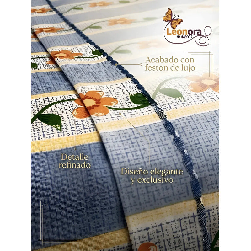 Juego De Sabana Matrimonial 100% Algodón Suaves Y Frescas Azul Acero Pétalo Pop Azul