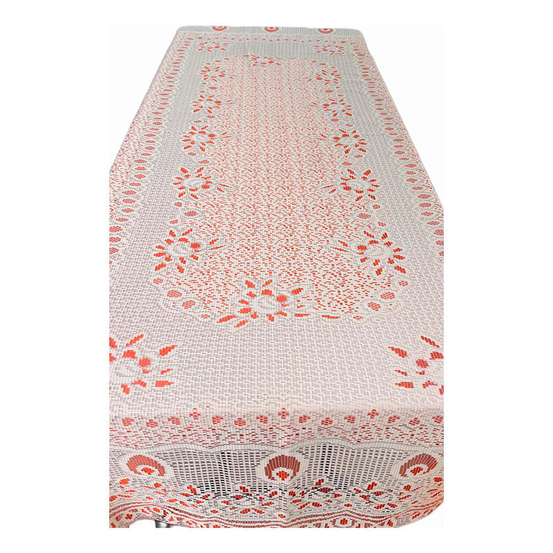Mantel Calado Leonora 1.5×2.5 M | Elegancia Total Naranja Oscuro Calado Naranja