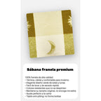 Juego De Sabanas Franela Mariol 100% Algodón Matrimonial Verde Claro Verde Soles_lunas