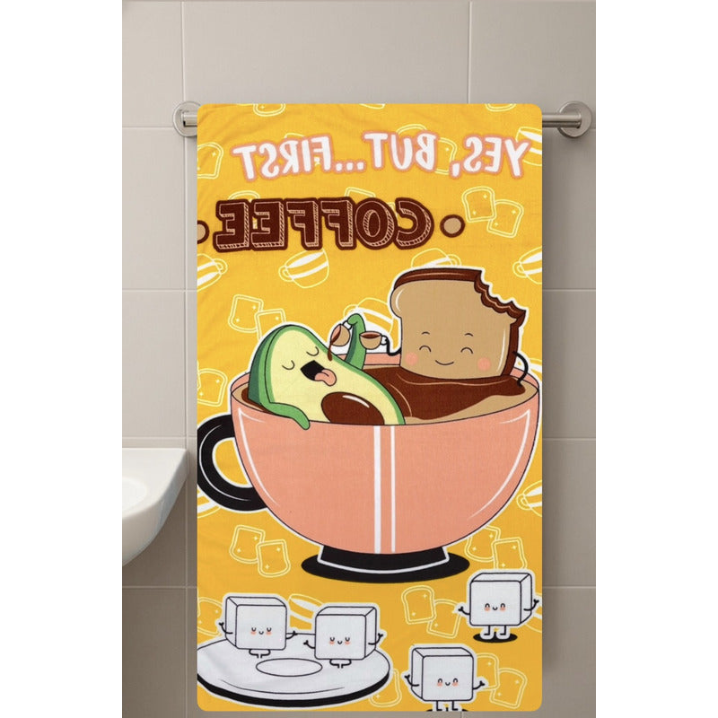 Toalla De Mano Microfibra Leonora. Set De 6 Toallas 110x60cm Dorado Coffee - Pan Y Aguacate