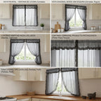 Juego De Cortinas 2 Paneles 2.50x1.95 De Ventana Transparent Gris