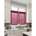 Juego De Cortinas 2 Paneles 2.50x1.95 De Ventana Transparent Vino