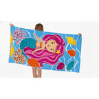 Toalla De Mano Microfibra Leonora. Set De 6 Toallas 110x60cm Azul Sirena Rosa