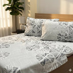 Juego De Sábanas Matrimonial Algodón Percal 144 Hilos-fresca Gris Fresh Gris