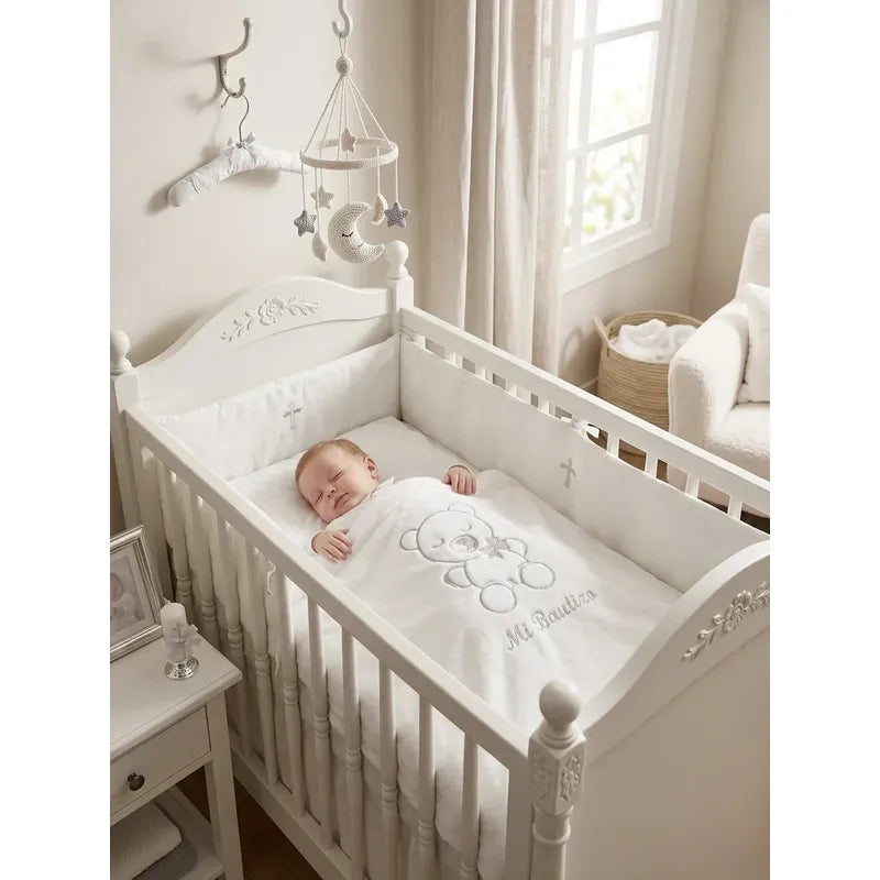 Cunero Jumbo Para Bebé Providencia Ideal Para Bautizo Suave Para Bautizo Blanco