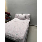 Sabana Hotelera Fátima 150 Hilos King Size -- Cajón Amplio Rosa Claro Mosaico Rosa