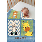 Cunero Baby Plus Leonora Para Bebe Térmico Y Super Suavecito Baby Zoo Azul Azul Acero