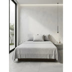 Juego De Sabanas King Size Leonora Percal Algodón 144h Lisas Gris Gris Liso