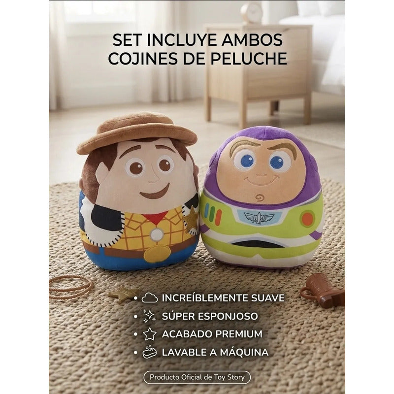 Almohada Providencia Abrazable Pack Buzz Lightyear Y Woody Verde Claro