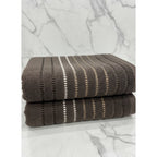 Toallas Baño Completo 100% Algodón Super Absorbente Marrón Café