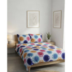 Juego De Sabana Matrimonial Leonora Tacto Suave Y Fresco Azul Claro Flor