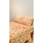 Juego De Sabanas Franela Mariol 100% Algodón Matrimonial Naranja Claro Cempasuchil