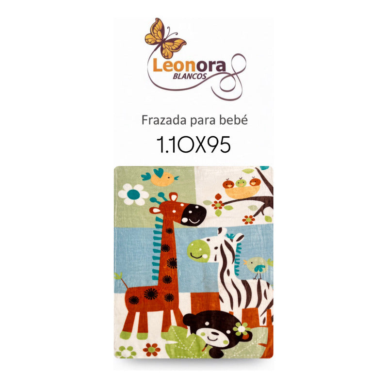 Cunero Baby Clasic Leonora De Bebé Térmico Y Super Suavecito Animales En Primavera Agua