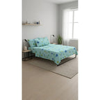 Juego De Sabanas Franela Mariol 100% Algodón King Size Turquesa Bloom Turquesa