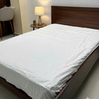 Leonora Clásico Protector Cubre King Size Blanco Blanco Liso King