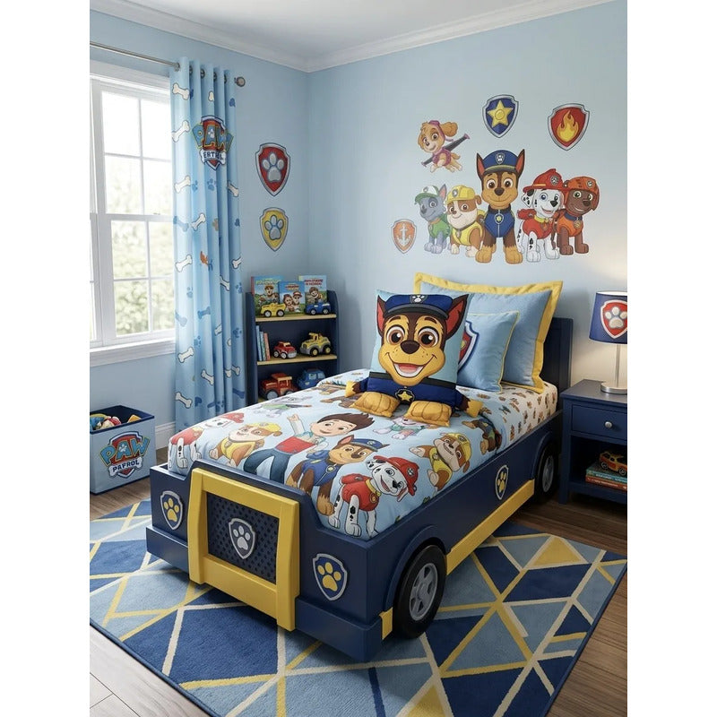 Almohada Providencia Decorativa Feliz De Paw Patrol / Ryder Azul