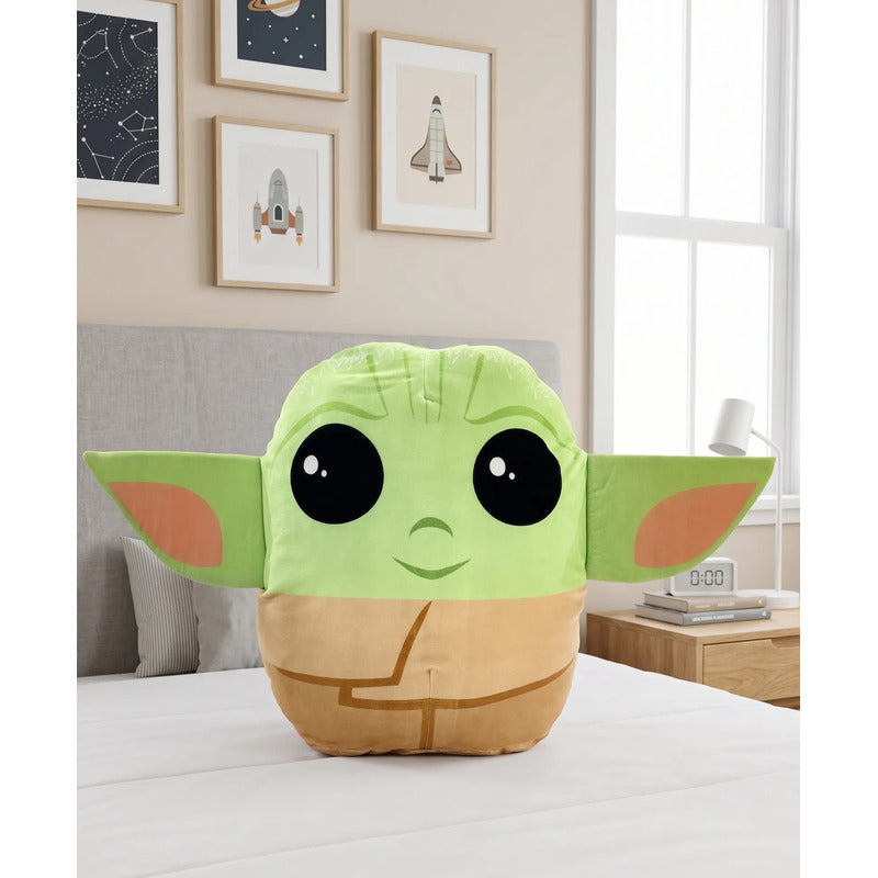 Almohada Providencia Abrazable Baby Yoda / Grogu Super Suave Verde Claro