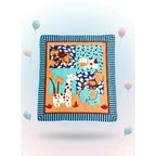 Cunero Baby Clasic Leonora De Bebé Térmico Y Super Suavecito Zoo Azul Celeste