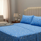 Juego De Sabanas Franela Mariol 100% Algodón Matrimonial Azul Acero Acapulco Azul