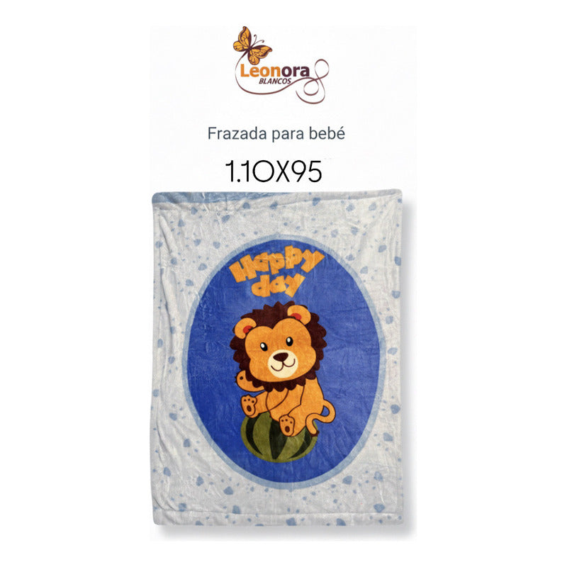 Cunero Baby Clasic Leonora De Bebé Térmico Y Super Suavecito Leoncito Azul Azul