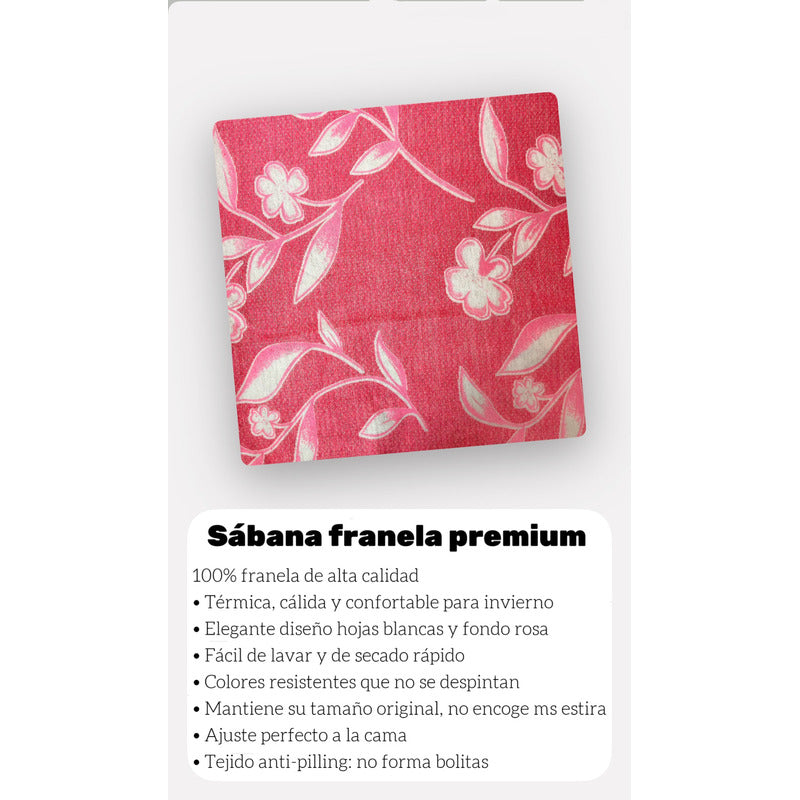 Juego De Sabanas Franela Mariol 100% Algodón Matrimonial Rosa Chicle Rosa Encanto