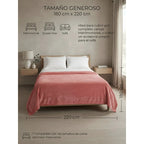 Cobertor Frazada Matrimonial Textura Durazno Lisa Calientita Rosa Lisa 700 G Rosa Chicle