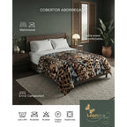Cobertor Borrega Amanecer | Matrimonial, Suave Y Acolchado Cmg2l Marrón Oscuro