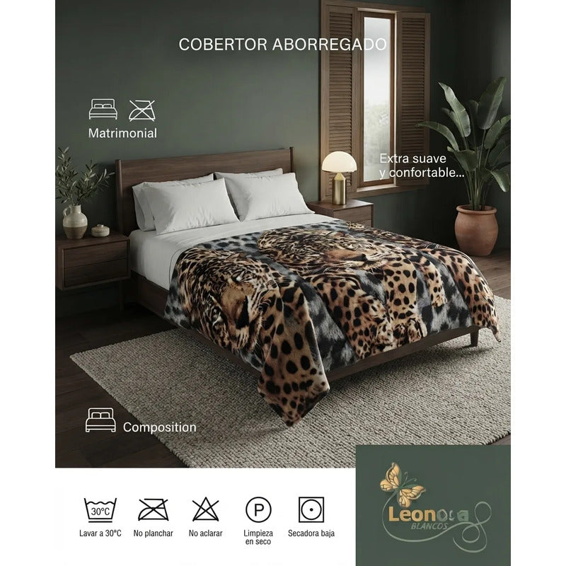 Cobertor Borrega Amanecer | Matrimonial, Suave Y Acolchado Cmg2l Marrón Oscuro