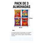 Kit De 3 Almohadas Snackpack: Chetos, Ruffles,takis,doritos) Terracota