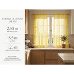 Juego De Cortinas 2 Paneles 2.50x1.95 De Ventana Transparent Amarillo