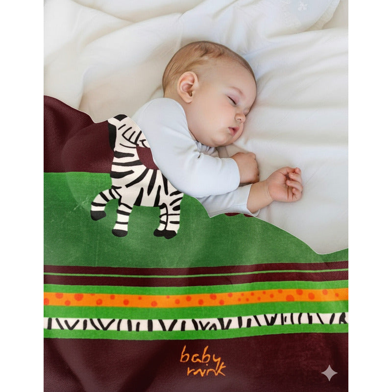 Cunero Baby Clasic Leonora De Bebé Térmico Y Super Suavecito Cebra Y Jirafa Chocolate