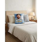 Almohada Providencia Grande De Panini Messi Super Esponjosa Azul Acero