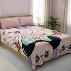 Frazada Providencia Disney Matrimonial Super Calientita Labubuss Rosa Claro