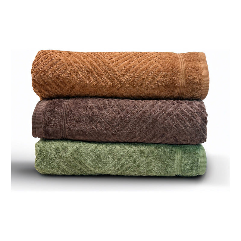 Tallas De Baño Completo 100% Algodón Super Absorbente Greta Marrón Colección 2