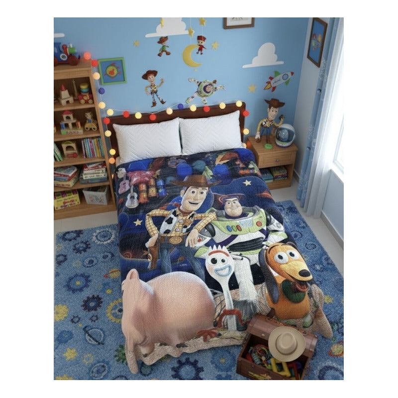 Frazada Providencia Disney Matrimonial Super Calientita Toy Story Azul