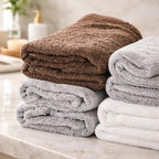 Set 4 Toallas Premium Super Absorbentes 100% Algodón Tamaño Gris Grande, Máxima Absorción Y Suavidad Superior