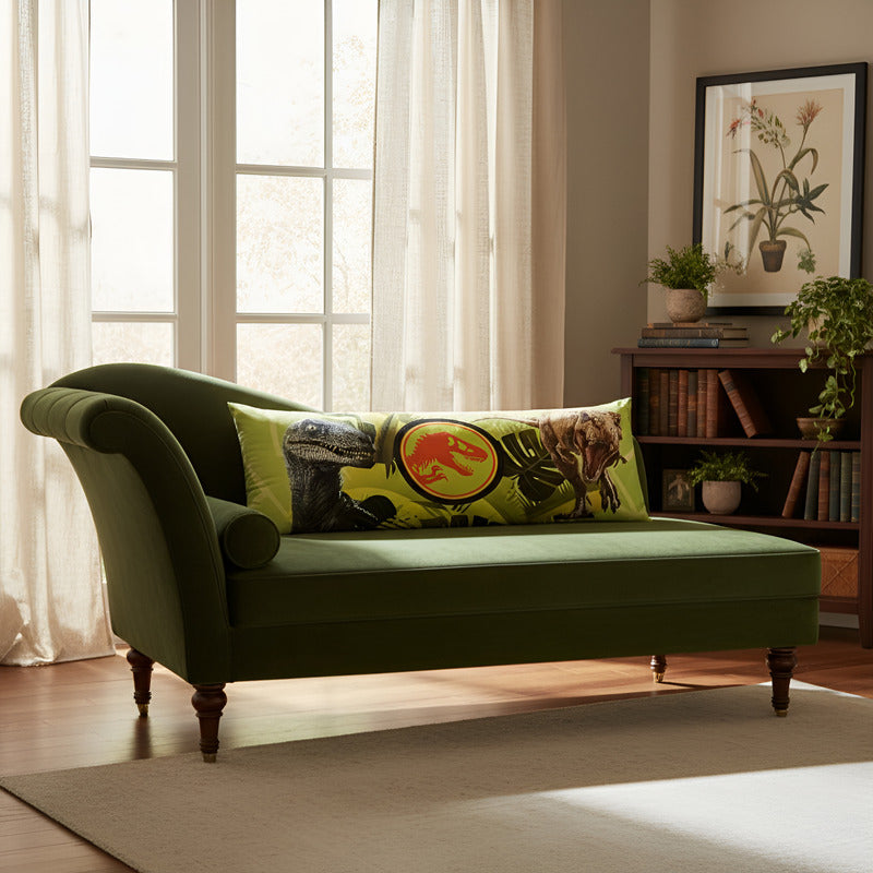 Almohada Providencia Super Jumbo Jurassic Roarrr Verde Musgo